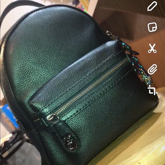 coach green backpack